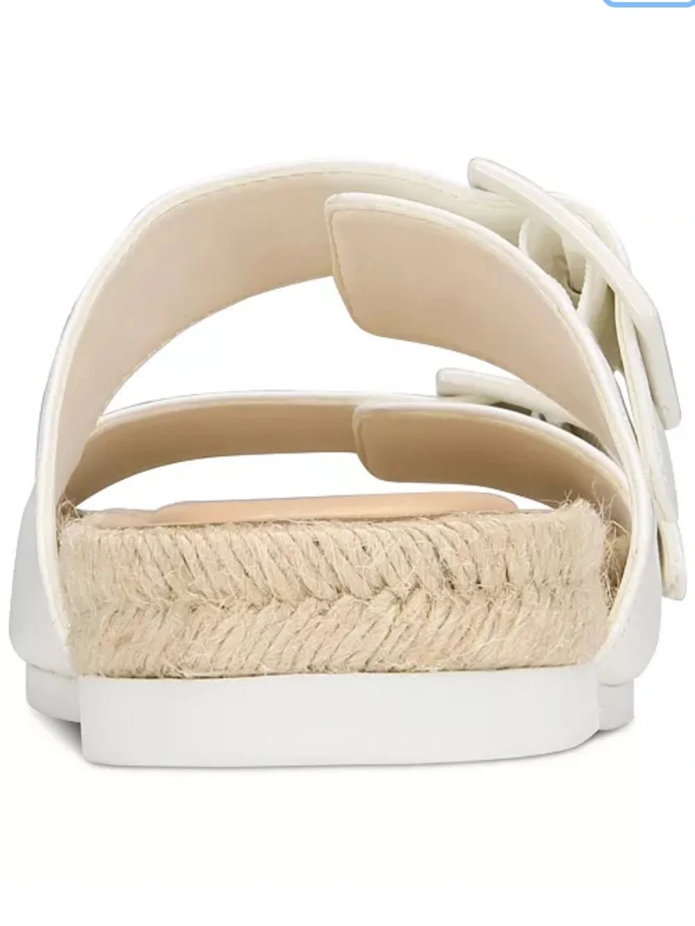 ON 34th Sz.8 Women White Double-Strap Espadrille Slide Sandals